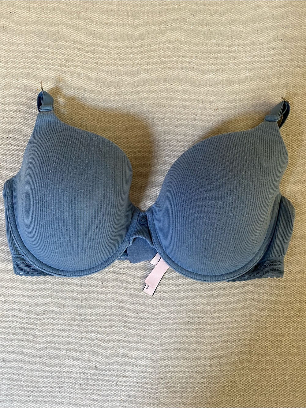 Victoria's Secret Padded Ribbed Bra in Slate Blue